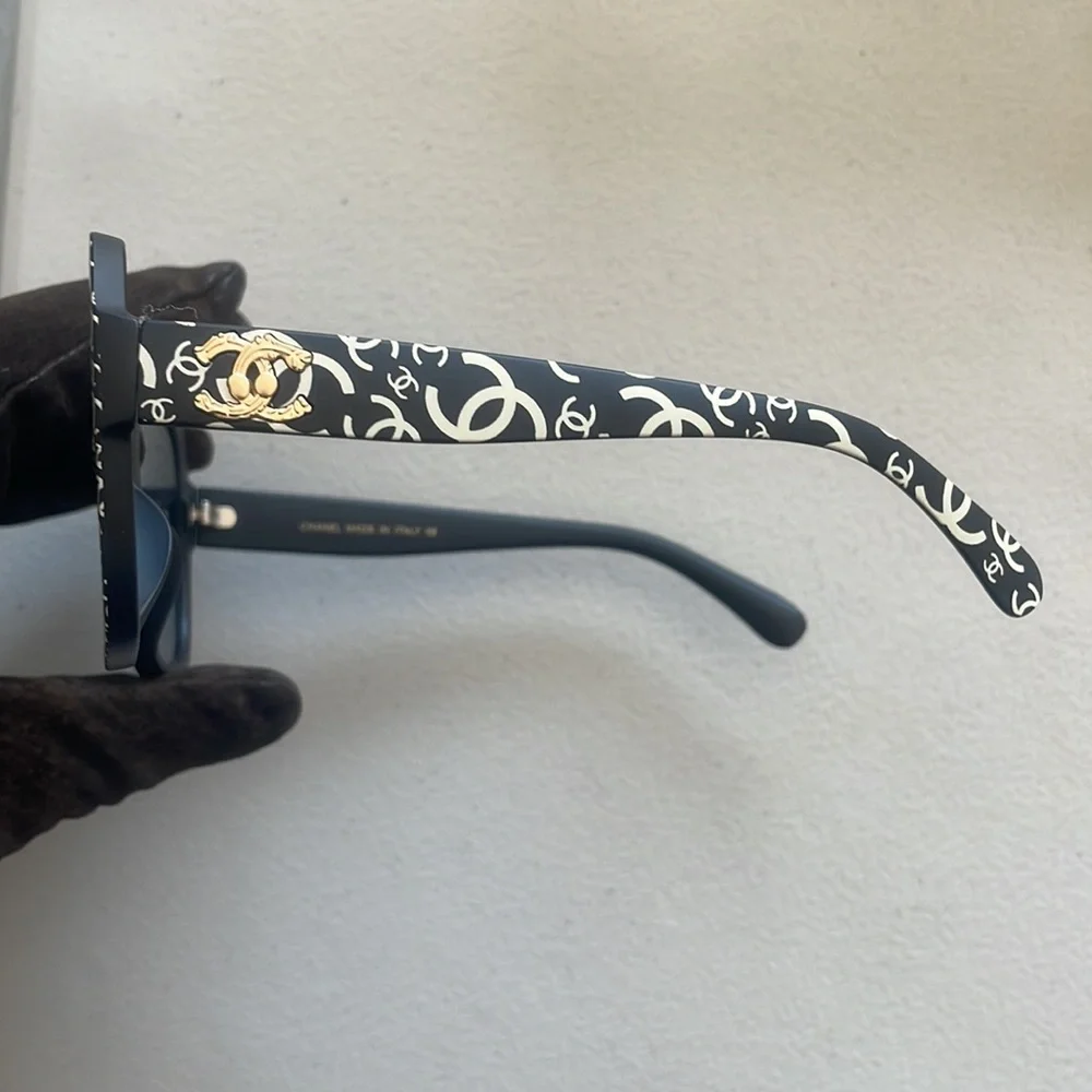 Chanel Sunglasses Glasses Out of Protective Case Large Ergonomics Black - Picture 4 of 16